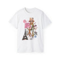 Parisian Fashion Collage Tee — Chic Travel Graphic T-Shirt