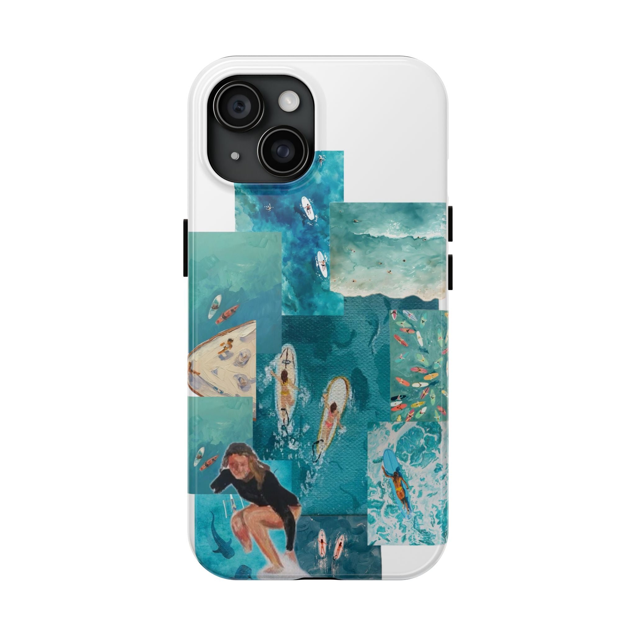 Surf Collage Tough Phone Case — Ocean Waves & Surfer Protective Phone Cover