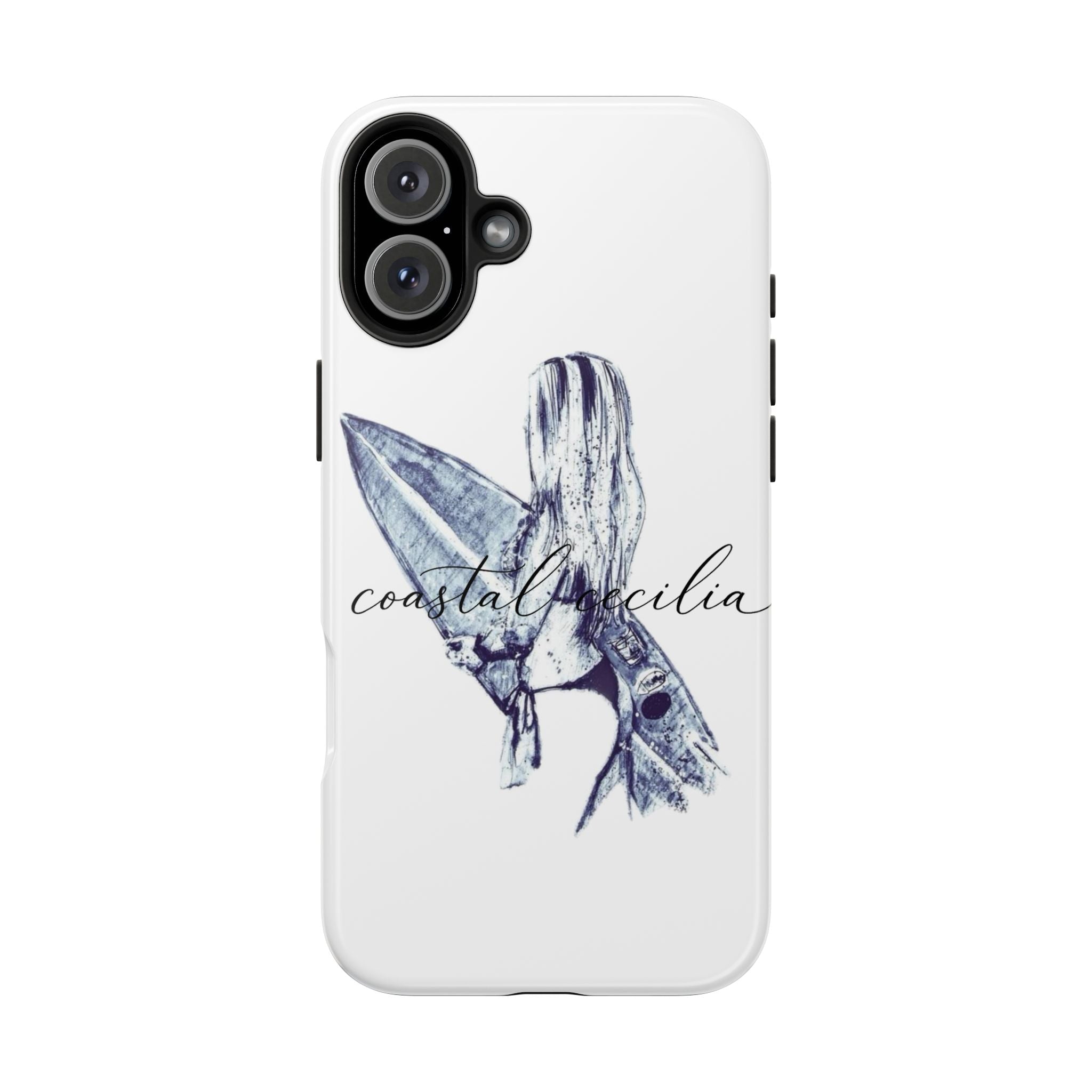 Coastal Cecilia Surf Girl Tough Phone Cases