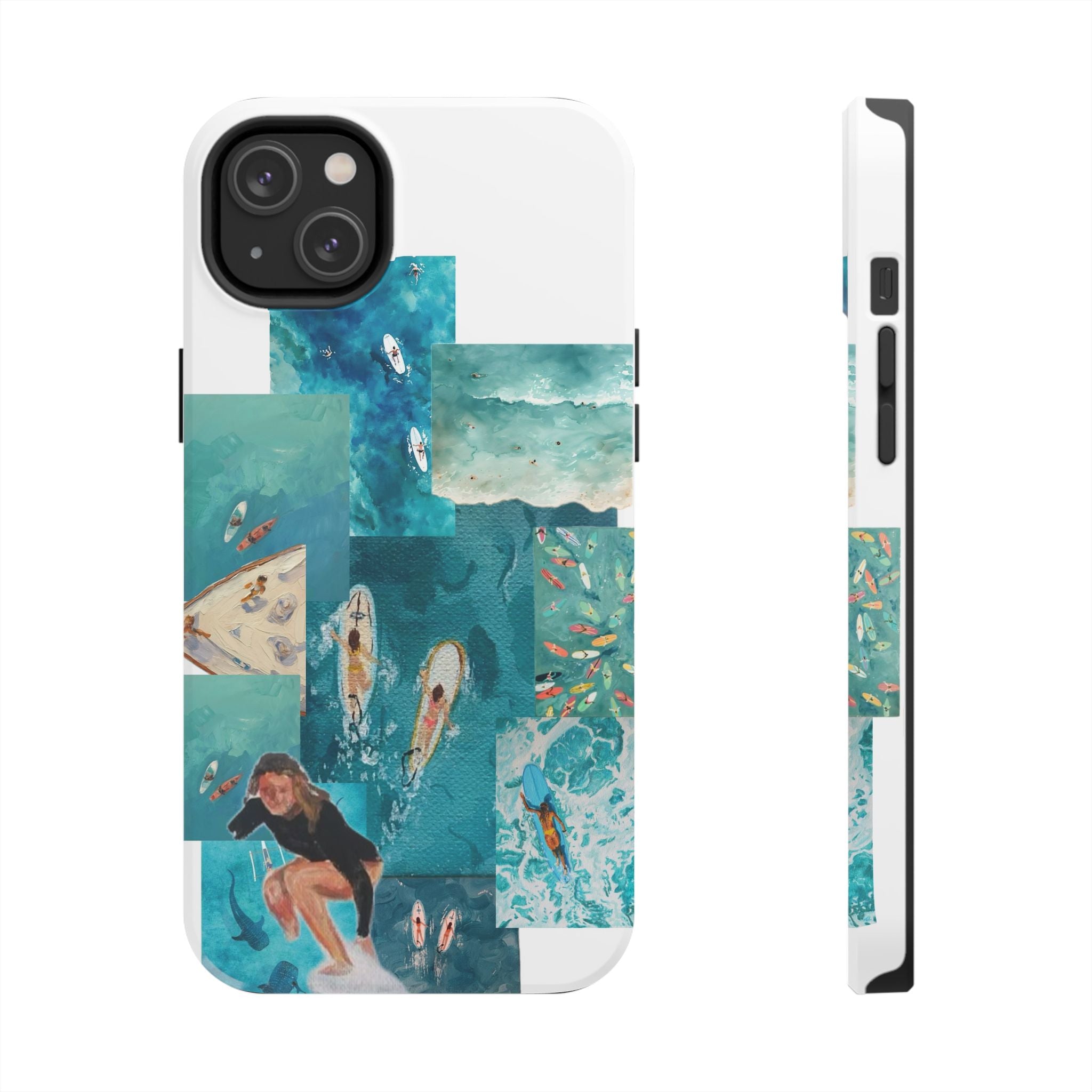 Surf Collage Tough Phone Case — Ocean Waves & Surfer Protective Phone Cover