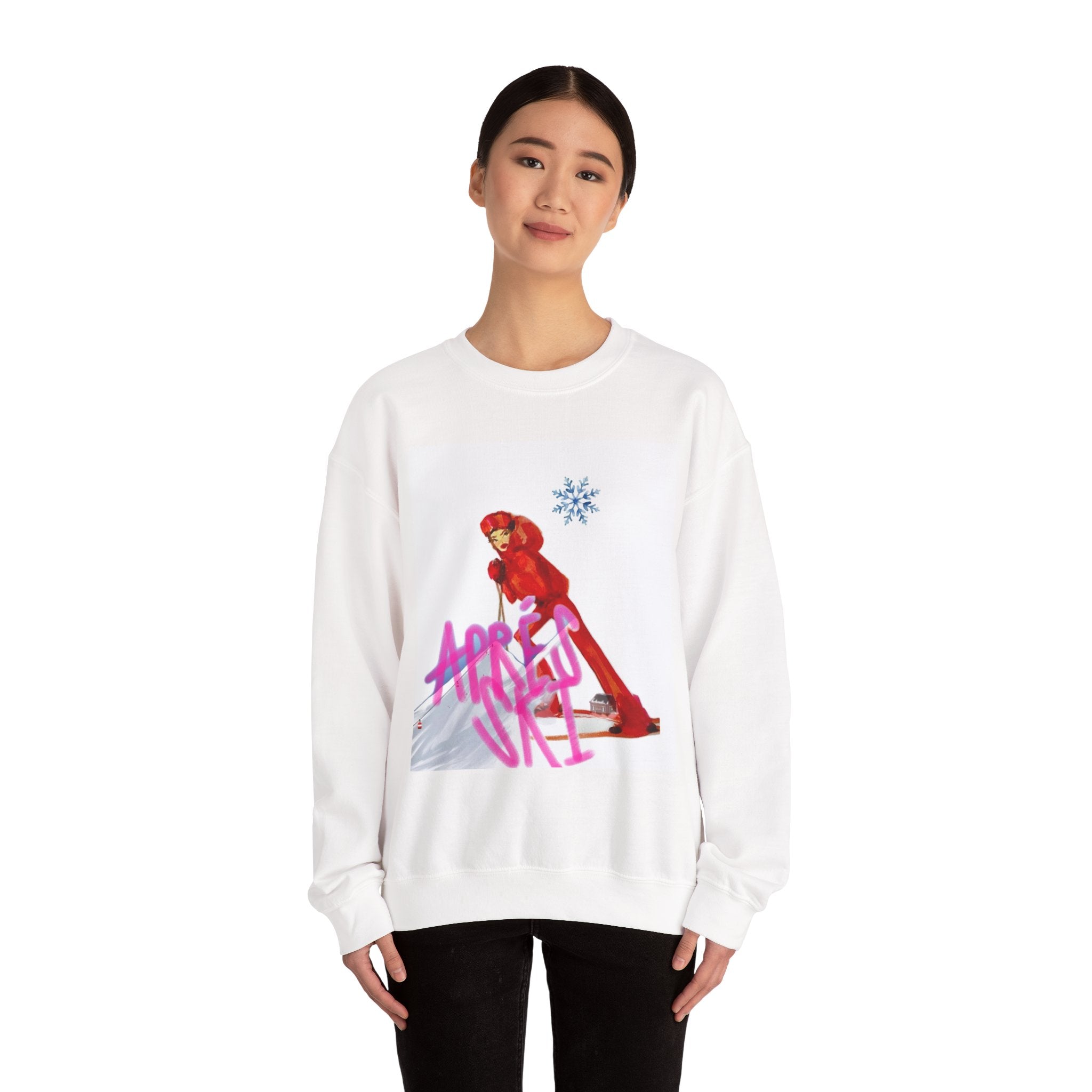Ski Babe Crewneck Sweatshirt — Retro Apres Ski Graphic