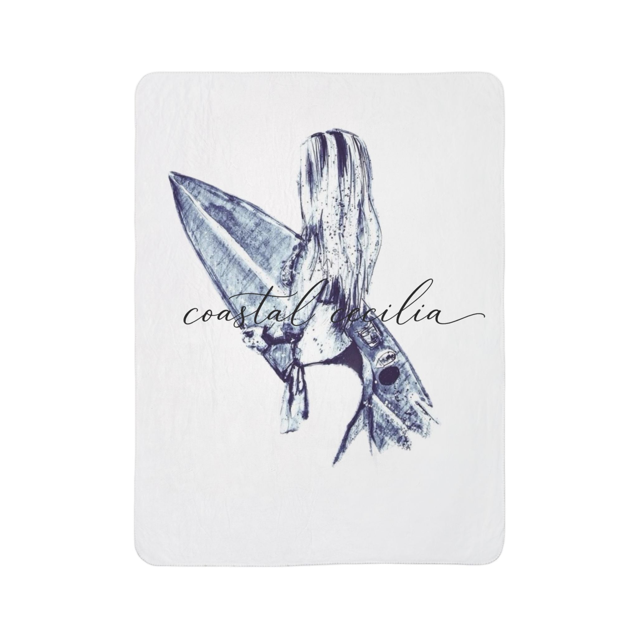 Coastal Cecilia Surf Fleece Sherpa Blanket — Coastal Surfboard Design