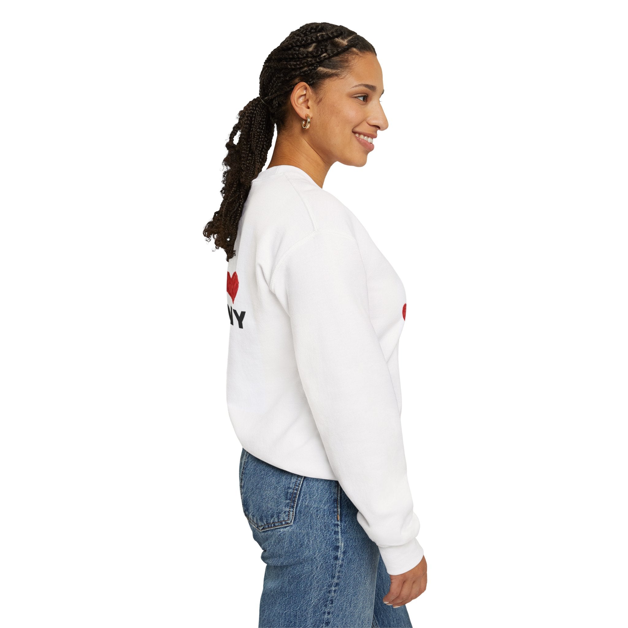LA  NY Heart Crewneck Sweatshirt — City Love Graphic Crew