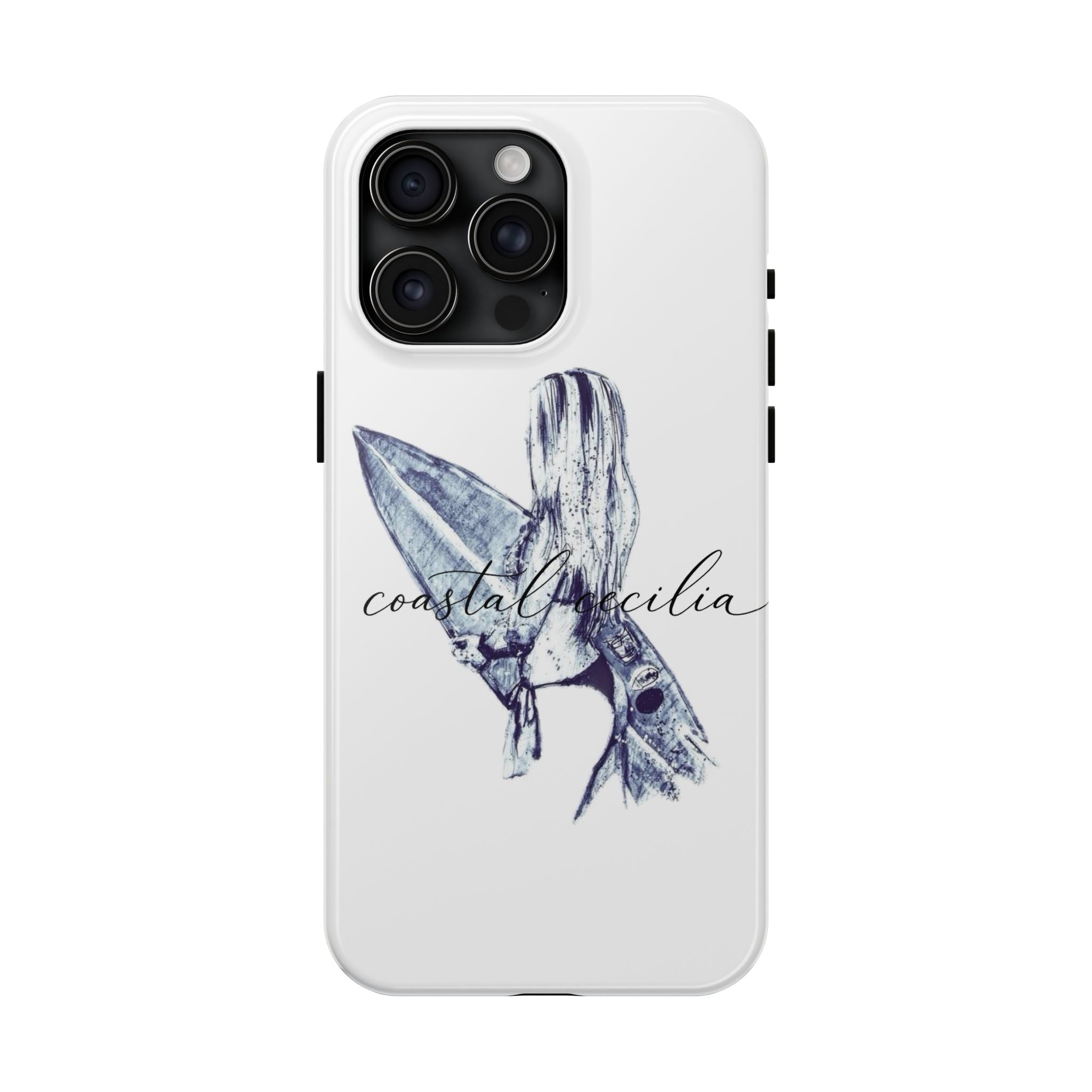 Coastal Cecilia Surf Girl Tough Phone Cases