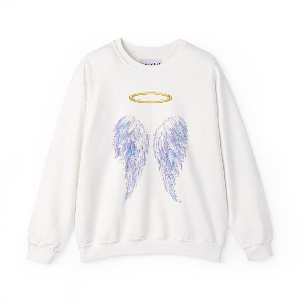 Angel & Fallen Wings Crewneck Sweatshirt – Halo Front, Devil Horns Back