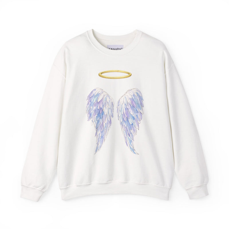 Angel & Fallen Wings Crewneck Sweatshirt – Halo Front, Devil Horns Back