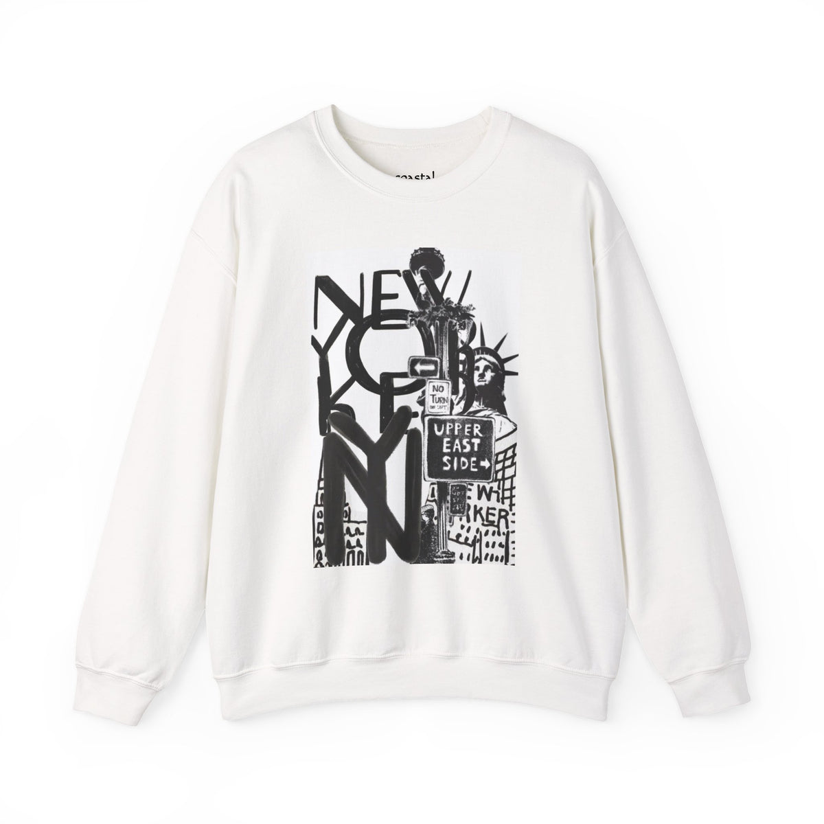 New York City Graphic Crewneck Sweatshirt — Upper East Side Statue of Liberty Design
