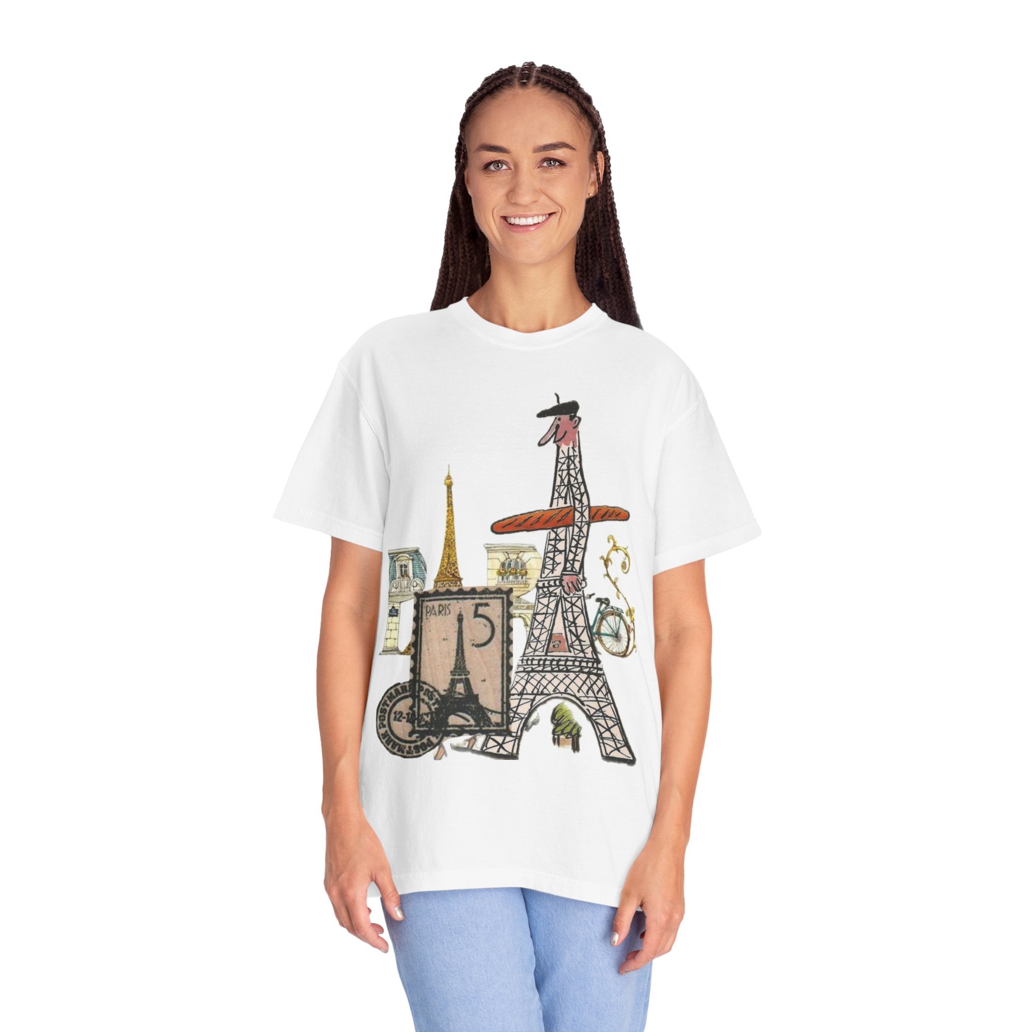 Paris Eiffel Tower Graphic T-Shirt – Vintage Travel Illustration