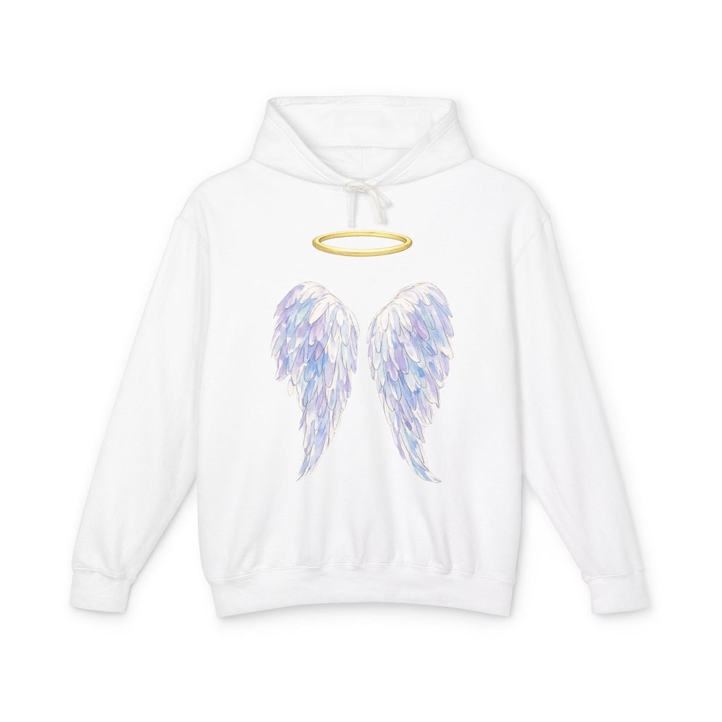 Angel & Devil Wings Hoodie — Watercolor Halo and Horns Lightweight Hoodie