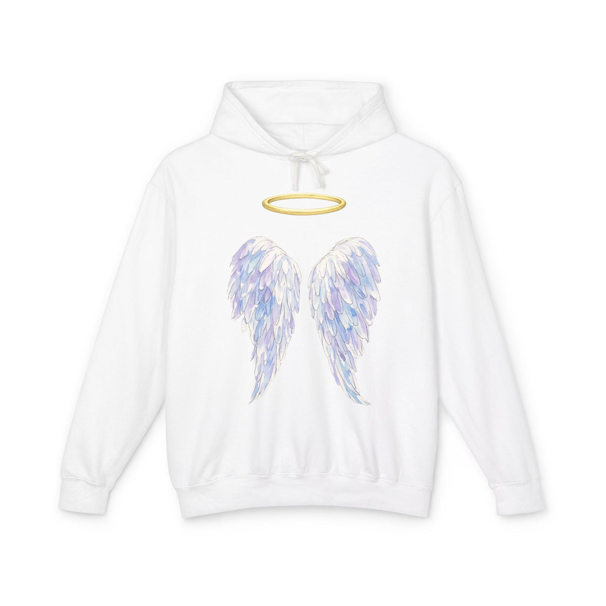 Angel & Devil Wings Hoodie — Watercolor Halo and Horns Lightweight Hoodie