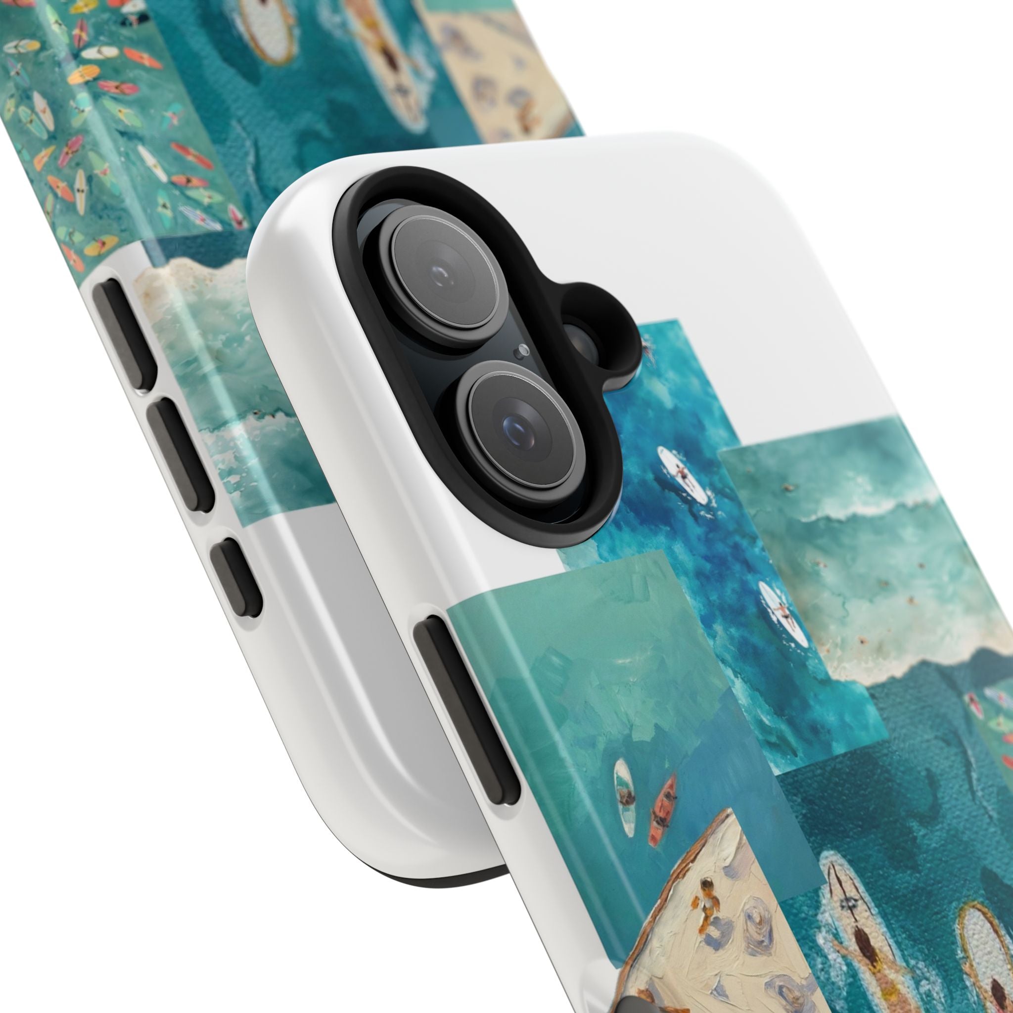 Surf Collage Tough Phone Case — Ocean Waves & Surfer Protective Phone Cover