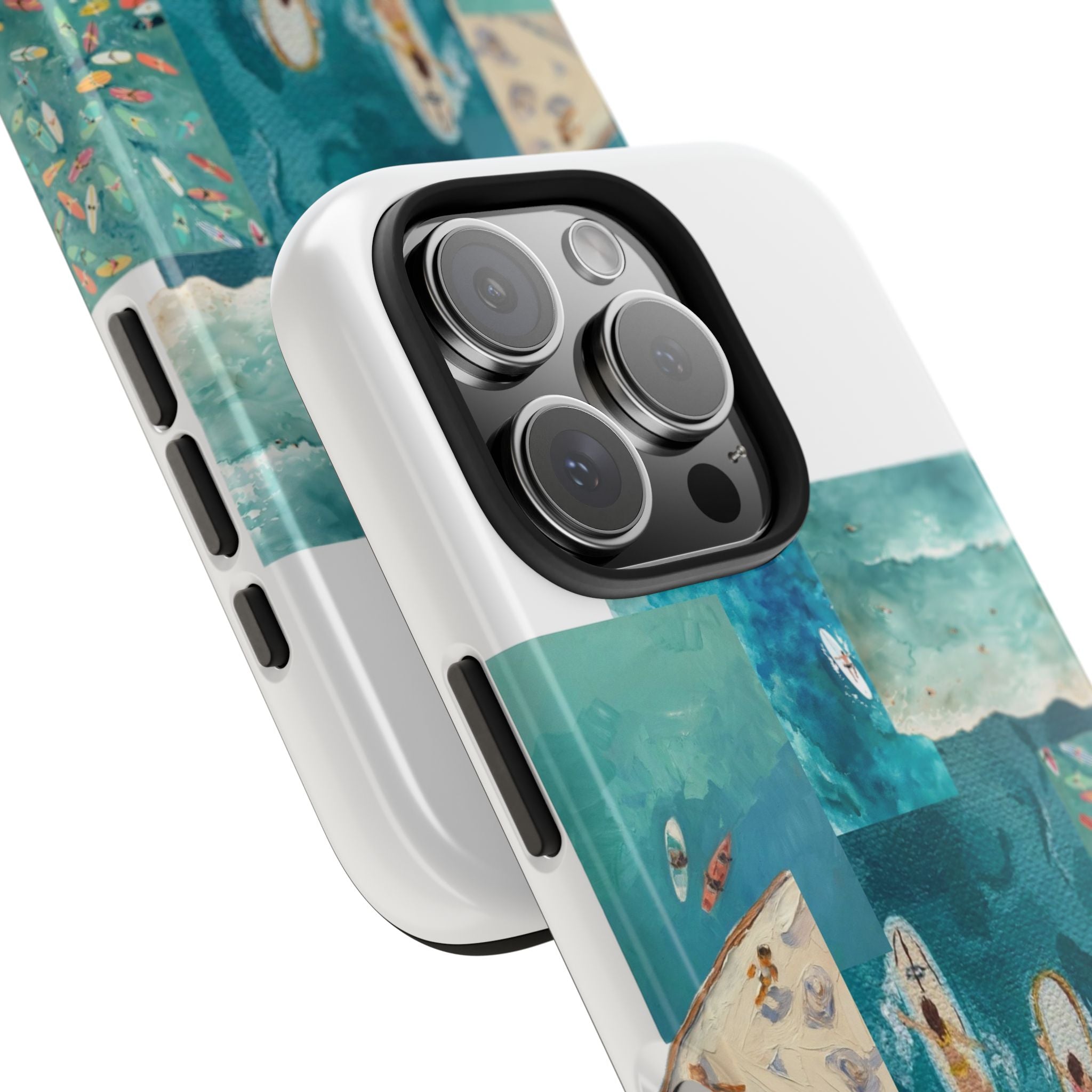 Surf Collage Tough Phone Case — Ocean Waves & Surfer Protective Phone Cover