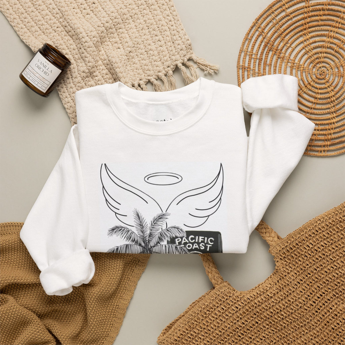 California Palm Highway Sweatshirt — LA Angel Wings Crewneck