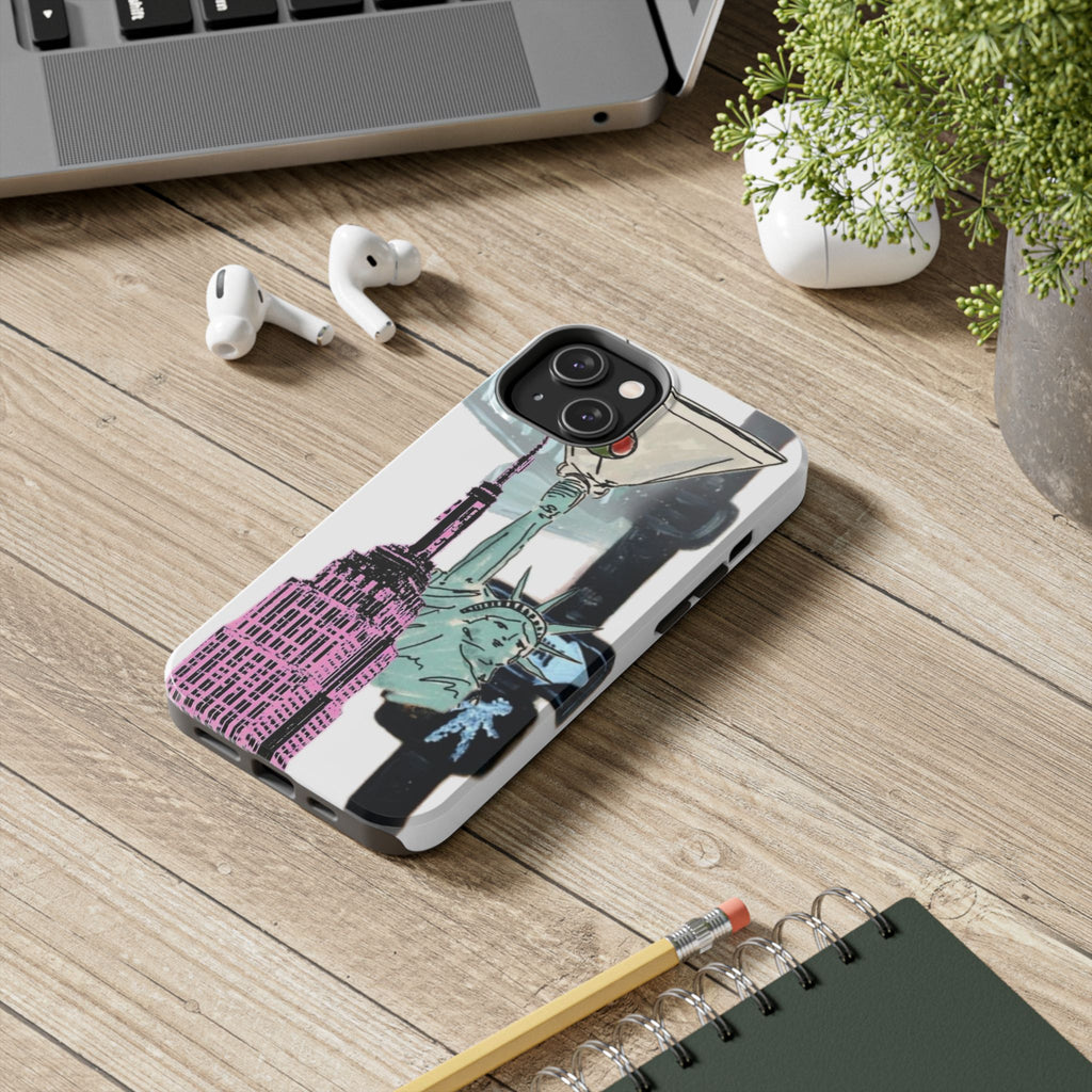 Tough Phone Case — Pop Art New York City Phone Cover (Statue of Liberty & Empire State)