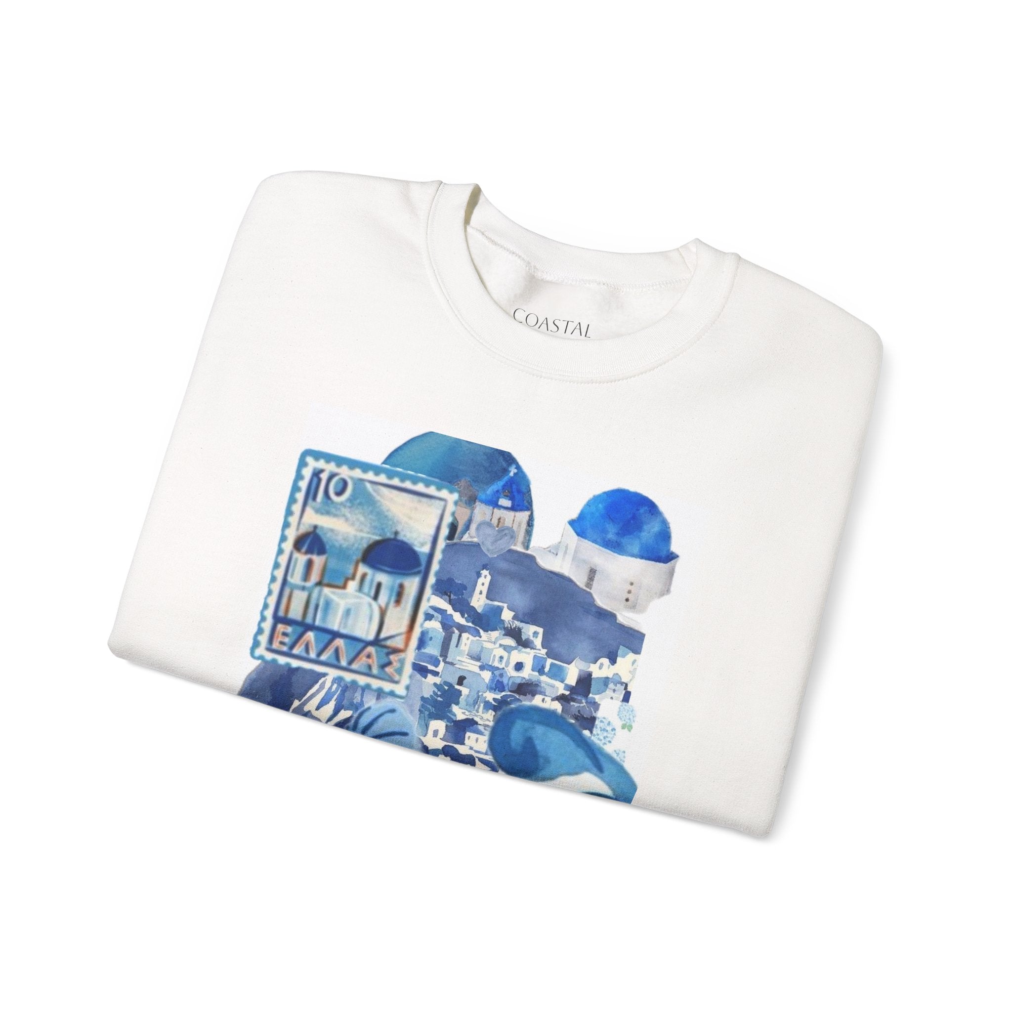 Santorini Blue Art Crewneck Sweatshirt
