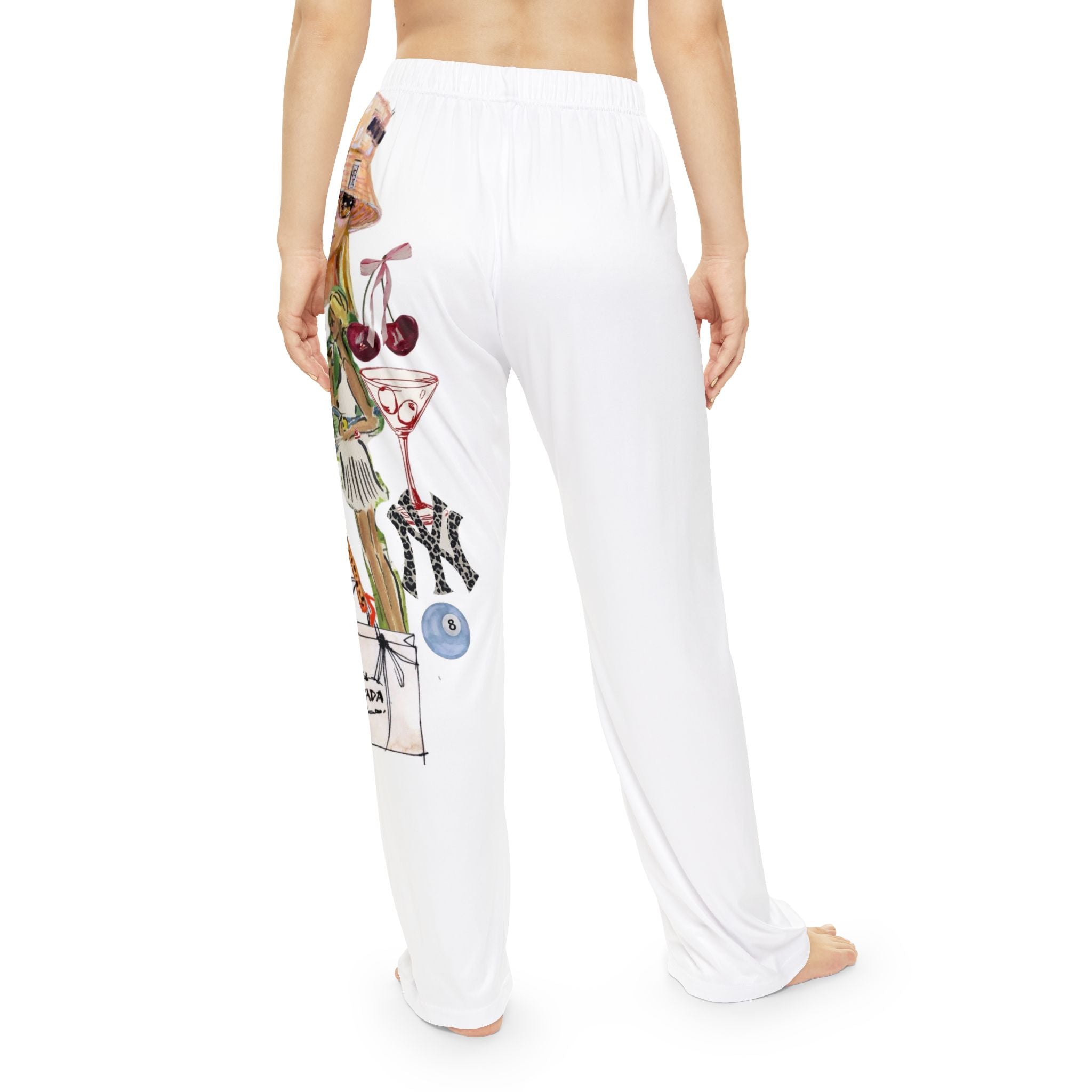 Parisian Fashion Illustration Pajama Pants — Women’s Cozy Lounge Trousers