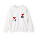 LA  NY Heart Crewneck Sweatshirt — City Love Graphic Crew