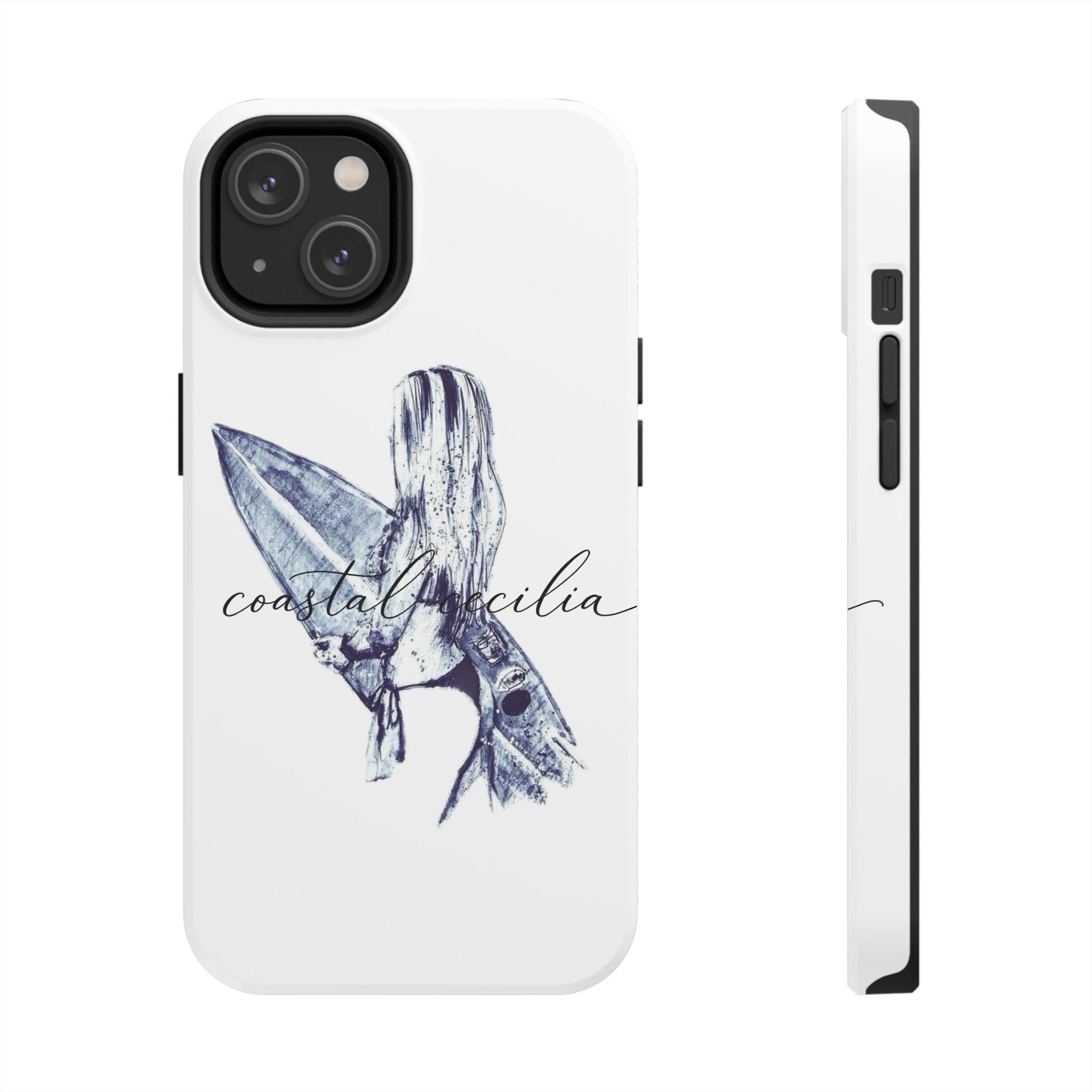 Coastal Cecilia Surf Girl Tough Phone Cases