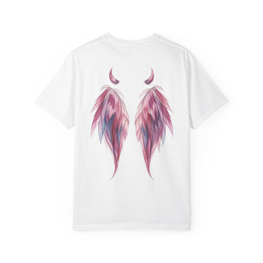 Angel & Devil Wings T-Shirt — Halo and Dual Wings Graphic Tee
