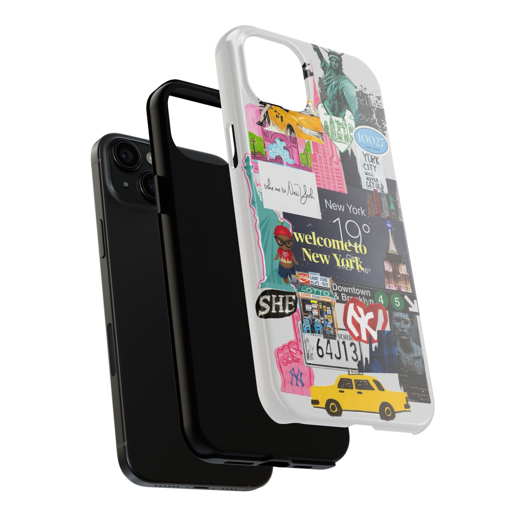 New York Collage Tough Phone Case — 'Welcome to New York' Cityscape Design