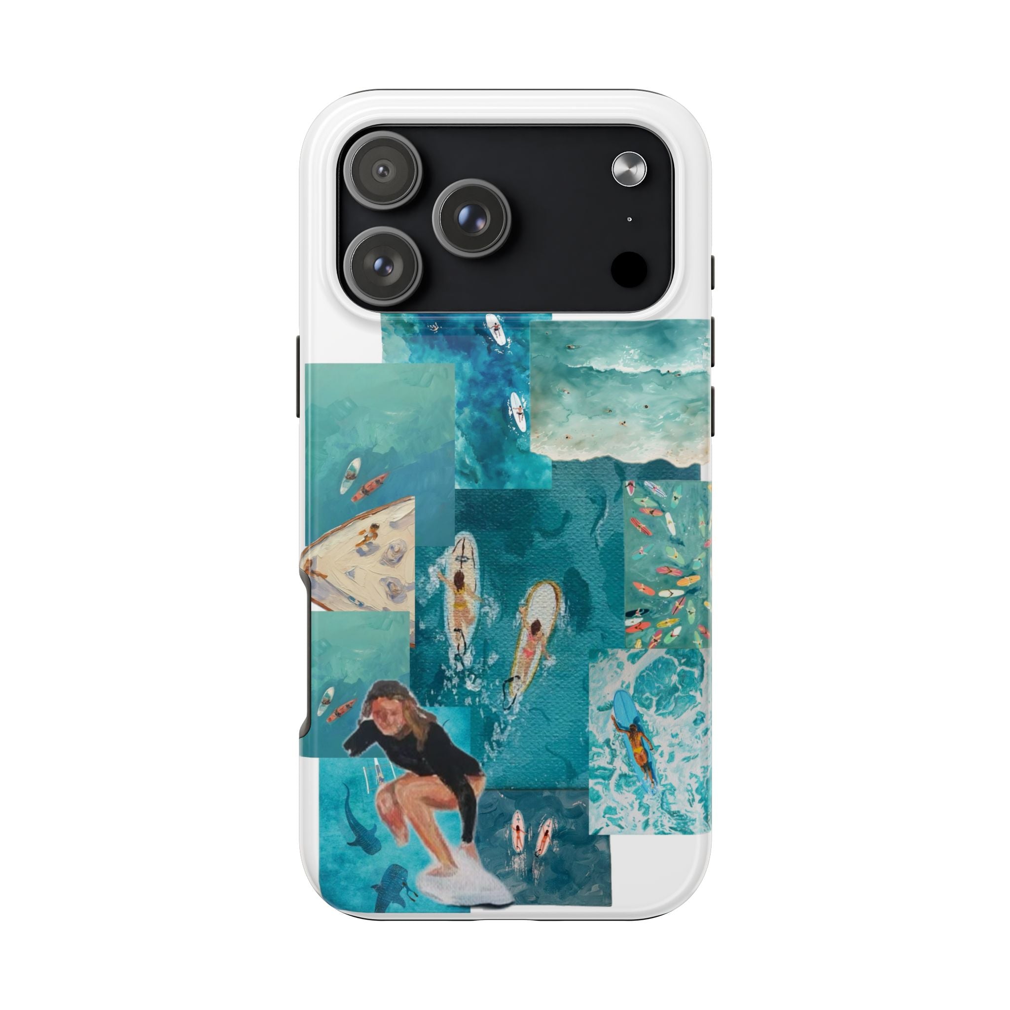 Surf Collage Tough Phone Case — Ocean Waves & Surfer Protective Phone Cover