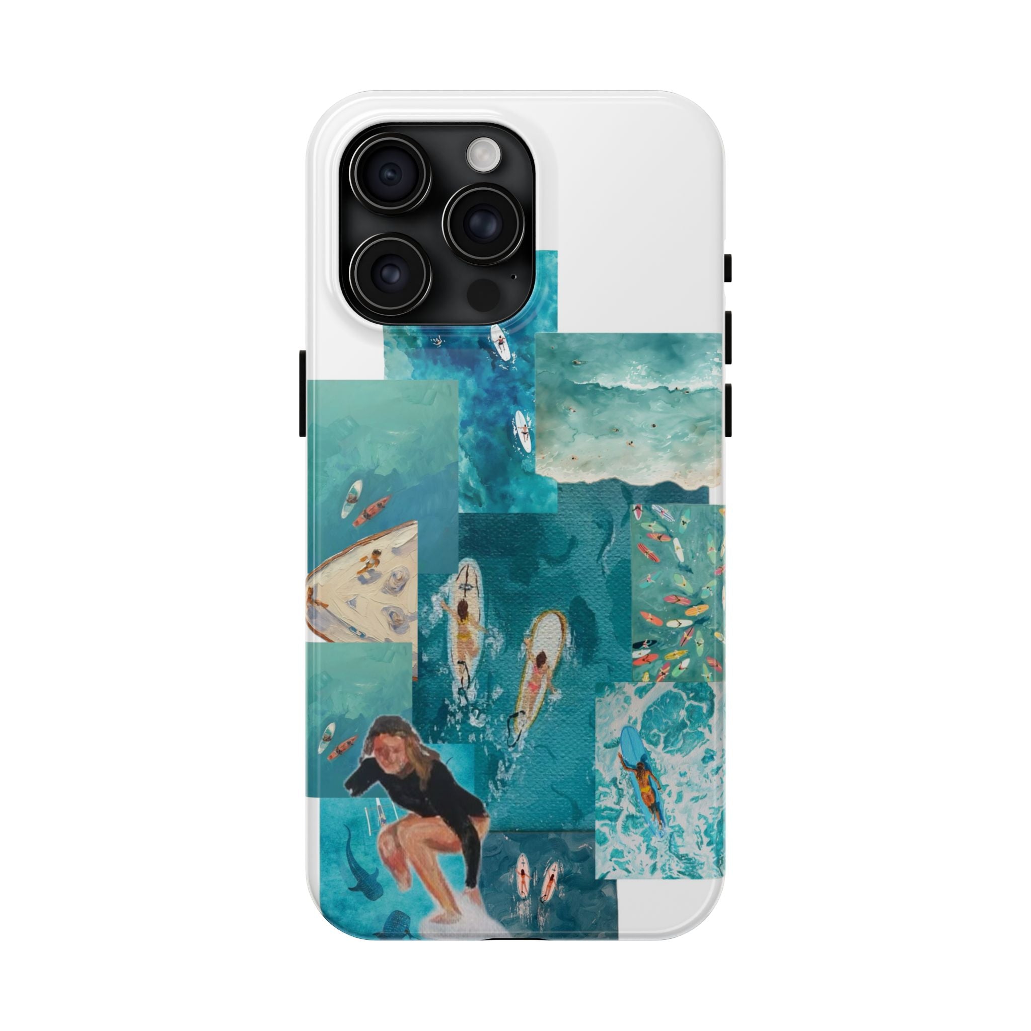 Surf Collage Tough Phone Case — Ocean Waves & Surfer Protective Phone Cover