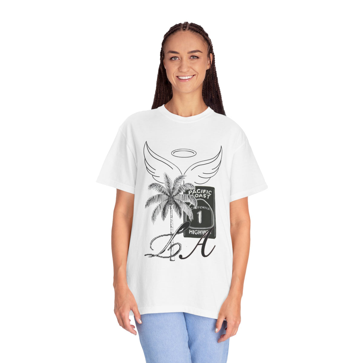 California Palm Beach T-Shirt — DA Highway Vintage Angel Wings Design